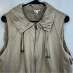 CAbi Snow Bunny Ivory/Tan Faux Fur Reversable Vest Size Large Photo 3