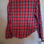 Victoria's Secret  plaid flannel pajamas top with pocket in red and green size small. Photo 6