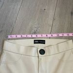 ZARA  faux leather pants high waist bone beige tan Photo 4