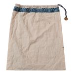 Tory Burch Medium Dust Bag 12"x15" Drawstring Beige Pouch w Gold Tone Logo Charm Photo 0