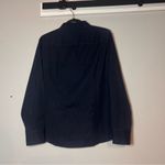 J.Crew  Haberdashery Button Up Shirt Blouse Navy Blue Size Large Stretch Photo 4