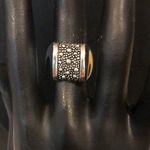 MICHAEL DAWKINS Sterling Silver Starry Night Oxidized Caviar Accented Ring Sz 5 Photo 4