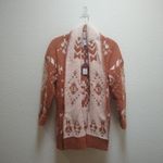 Knox Rose  Geometric Print Open Front Cardigan in Brown Photo 2