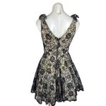 Way-In  Black Floral Lace Fit & Flare Sleeveless Cocktail Party Mini Dress Sz 3 Photo 1