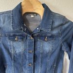 Garnet Hill Denim Jacket Women's Size 14 Blue Jean Organic Cotton Trucker Photo 1