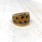 Sterling Silver , gold overlay leopard print ring Photo 1