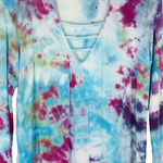 Heart & Hips Heart Hips Medium Top Handmade‎ Tie Dye Too Loud Blue Purple Pink Strappy 1113 Photo 0