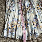 Vince Camuto Pleated Midi Skirt Ivory Blue Lavender Lined Womens size Medium Photo 9