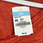 J. McLaughlin  Kacey Top XS NWT $68 Short Sleeve Scoop Neck Linen Burnt Orange Photo 3