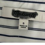 Madewell  Women's Y-Neck Button Up Blue Striped Poplin Shirt S Small New Flaw Photo 6