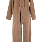 ZARA  Taupe Brown Hooded Knit Jumpsuit - S Photo 0