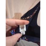 Gap Floral Print Navy Blue Spaghetti Strap V Neck Mini Dress Size Medium Photo 5