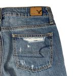 American Eagle  Womens Boy Crop Jeans 0 Buttonfly Stretch Blue Denim Distressed Photo 10