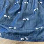 Harper Heritage  NWOT Chambray Blue Ruffle Floral Embroidery Tank Top ~ Size L Photo 10