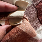 Soft Surroundings  Plaid Linen Blend Button Shirt‎ Top Size Small Zip Back Fall Photo 3