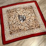 Krizia Vintage  silk scarf tiger Red 34.5” x 34.5” Photo 0
