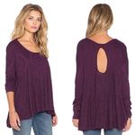 Free People  Cutout Back Babydoll Top size S Boho Purple Flowy Peasant Photo 1