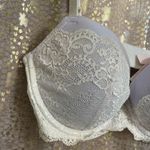 Victoria's Secret Vintage Dream Angels Lined Demi White Pearl Sheen Lace Bra 32DD Photo 3