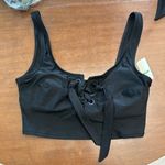 Aerie  Crop Bralette Swim Top Tied Chest Built In Bra Padding Small Photo 1