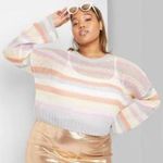 Wild Fable NWOT Pastel Rainbow Striped Crewneck Sweater New Photo 0