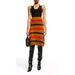 Stella Pardo Paris Talia Crochet Striped Open Knit Flared Pointelle Skirt Sz S Brown Photo 5