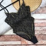 Victoria's Secret Vintage VS gold label beaded‎ embroidered bodysuit lingerie women’s size 34 Photo 1