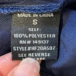 HYFVE  Women's Long Sleeve Top Blouse Button Ruffle Peplum‎ Hem Navy Blue Small Photo 4