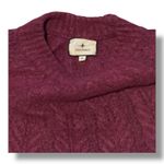 Tuckernuck Peacock Sweater Womens Merlot Wool Fisherman Cableknit Crewneck XS Photo 2