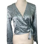 VERO MODA Vero Mada Something New Women's Mia Satin Long Sleeve Wrap Top S NWT Photo 1