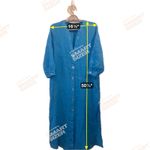 ZARA Linen Tunic over sized v-neckline button up blue women's shirt Dress XS Photo 3