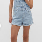 Stradivarius  Distressed Denim Short Overalls Light Wash Dungarees Size S Photo 0