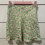 ZARA  Green & Pink Floral Mini Skirt Photo 3