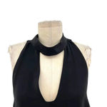 Amanda Uprichard Mini Dress Sleeveless Choker Neck Keyhole Silk Black Size Large Photo 2