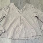 Faherty linen organic long sleeve beige neutral lightweight top size large L Tan Photo 0