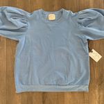 NWT Electric & Rose Women's Puff Sleeve Sweatshirt Size L Blue‎ Cottagecore Boho Blue Size L Photo 1
