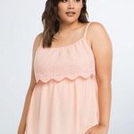 Torrid Mesh Overlay Gauze Babydoll Top Size 0 Large Casual Going Out Date Night Photo 0