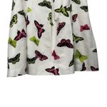 Talbots Women Butterfly Print Skirt 16 White Pink Green A-Line Silk Blend Whimsy Photo 5
