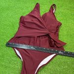 Cupshe Women's M Bathing Swimsuit One Piece Wrap Maroon Vacation Pool Photo 1