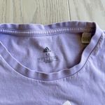 Adidas  Women’s Medium Lavender Mid Crop Tee Cotton Crewneck Logo Photo 1