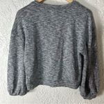 Madewell  | Textured Long Bell Sleeve Crewneck Sweatshirt Photo 4