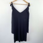 Club Monaco Club Monaco Zyvina Navy Blue Cold Shoulder Knit Sweater Dress Women Small Midi Photo 8