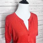 Merona  Red Button Front 3/4 Sleeve Lightweight Cardigan Sweater Top Size Small Photo 6