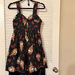 Hot Topic  Y2K Fit & Flare Dress - Iconic Skull Roses Rare Goth Pin Up Girl Sz L Photo 5