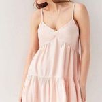 Urban Outfitters Harper Pink Tiered Lace-Up Babydoll Dress Small Photo 0