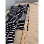 Talbots  Women Shift Strip dress Size L 3/4 Sleeve 1/4 Zipper Back Collared Photo 9