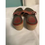 Clarks  Artisan Red Leather Rope Wedge Sandal Slides  Buckle Size 10M Bin2 Photo 3