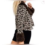 Le lis  Cheetah animal print Faux Fur cropped button jacket size Medium NWT Photo 10