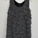 Nue Options Black with White Polka Dots Layered Ruffle Tank Top Size L Size L Photo 0