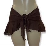 Zuliana Size S/M Brown Ruffle Side Tie Sarong Made in USA. New With Tags Photo 0