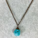 ALDO Turquoise Stone Pendant Necklace Bronze Metal 18" Photo 1
